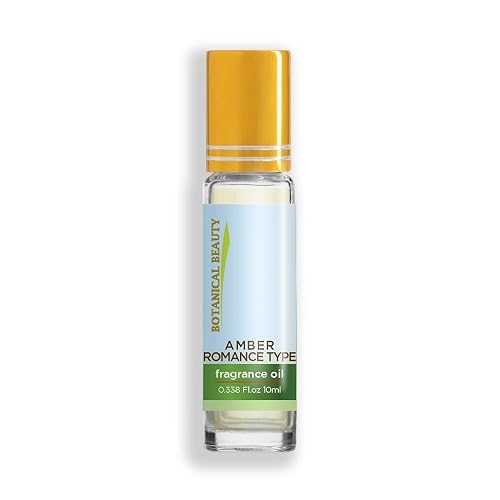 Botanical Beauty AMBER ROMANCE TYPE FRAGRANCE OIL ROLL-ON 0.338 FL OZ (10 ML) Rollerball Perfume, Alcohol-Free, Long Lasting
