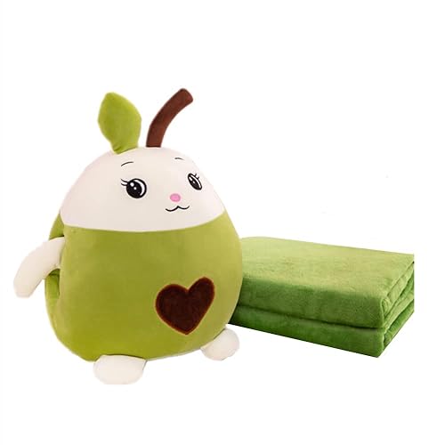 YUDONG Kids Stuffed Animal Travel Blanket and Pillow Set, Adorable 3 in 1 Multifunctional Fruit Plush Pillow with Hand Warmer Design, Perfect for…