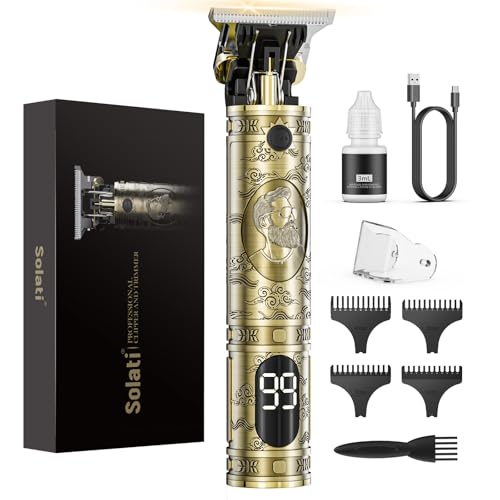 Solati Hair Clippers for Men, Professional Hair Trimmer Zero Gapped T-Blade Trimmer Cordless Rechargeable Edgers Clippers Electric Beard Trimmer Beauty and Personal Care Solati Default Title