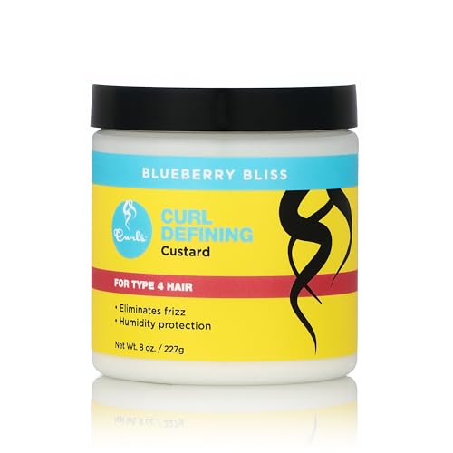 Curls Blueberry Bliss Defining Custard - 8 oz, Cream for Frizz Control & Humidity Protection, Enriched with Aloe Leaf Extract, Coconut Oil, Shea