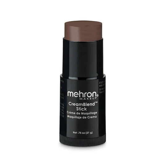 Mehron Makeup CreamBlend Stick | Face Paint, Body Paint, & Foundation Cream Makeup | Body Paint Stick Perfect for Halloween .75 oz (21 g) (Ebony)