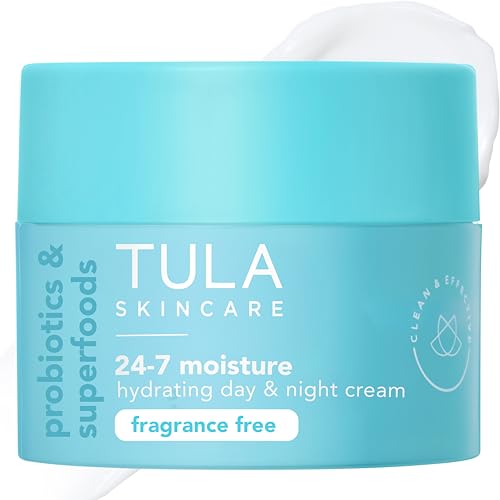 TULA Skin Care 24-7 Hydrating Day & Night Cream Fragrance Free - Nourishing Moisturizer for Face, Improves Skin Smoothness & Maintains Balance
