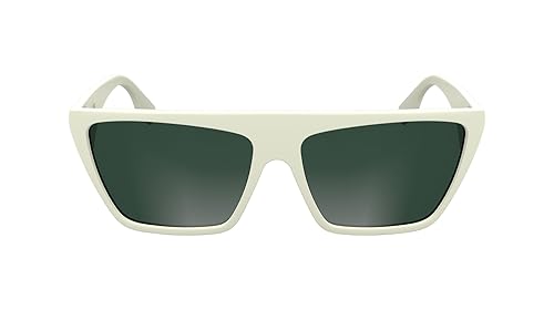 KARL LAGERFELD Unisex Adult Sunglasses KL6186S - White with Solid Green Lens