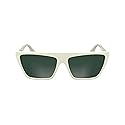 KARL LAGERFELD Unisex Adult Sunglasses KL6186S - White with Solid Green Lens