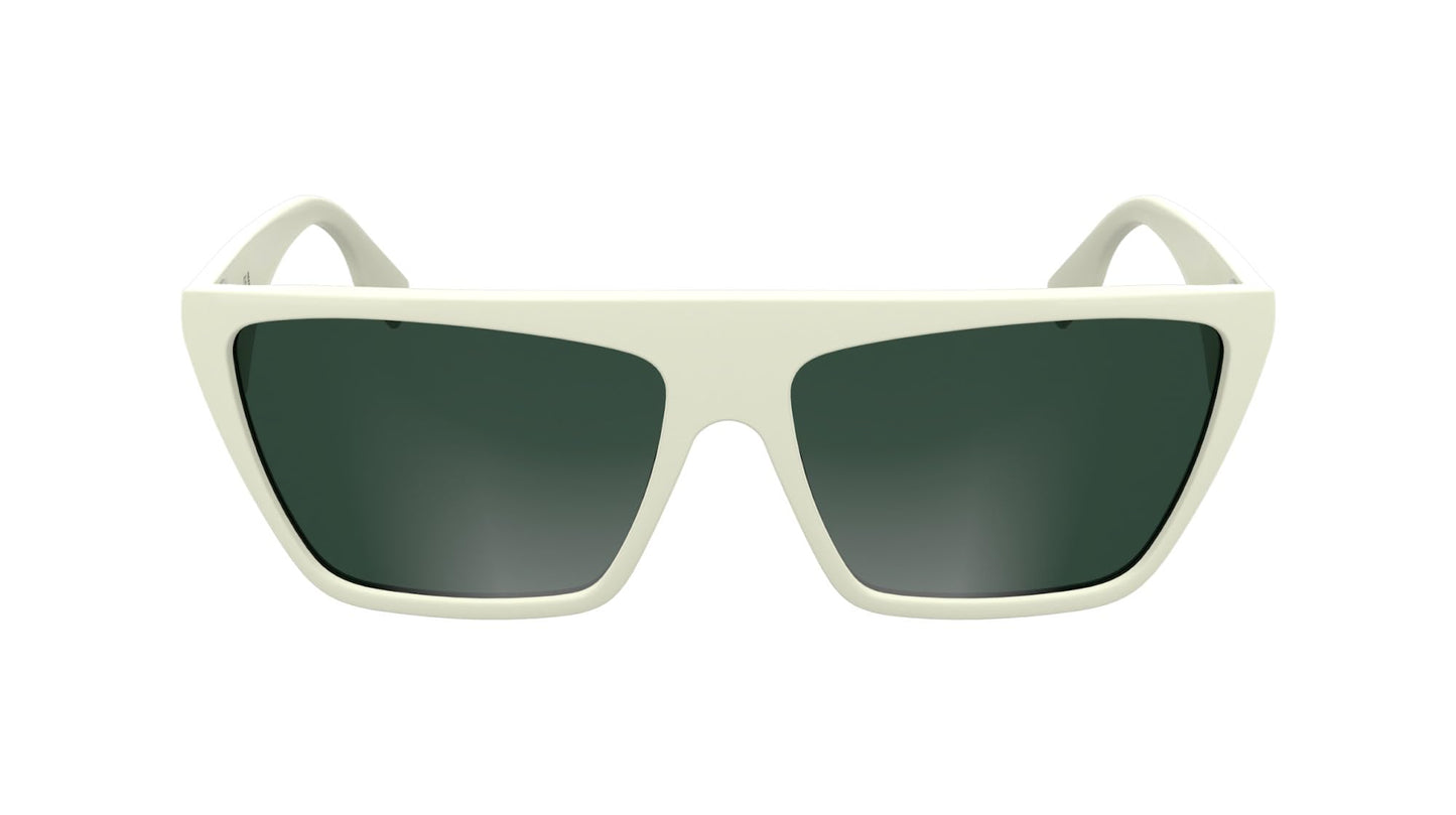 KARL LAGERFELD Unisex Adult Sunglasses KL6186S - White with Solid Green Lens