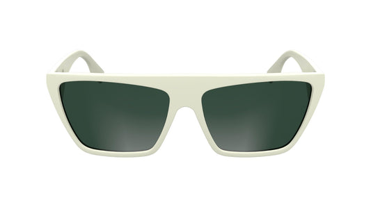 KARL LAGERFELD Unisex Adult Sunglasses KL6186S - White with Solid Green Lens