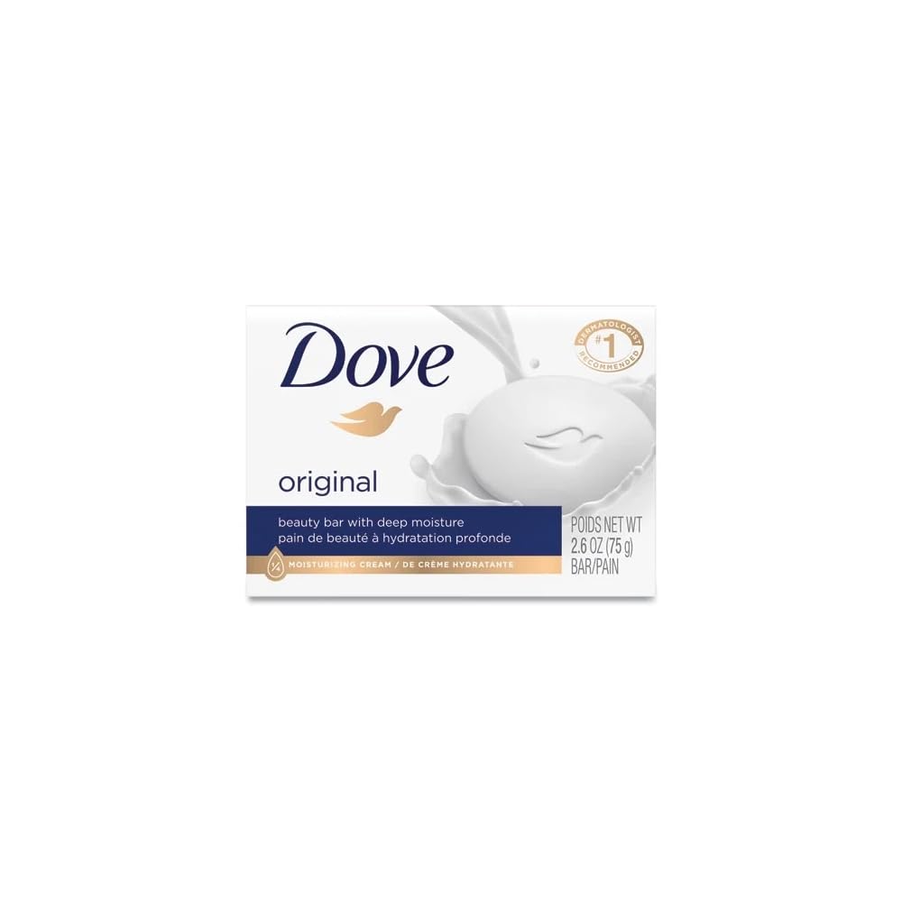 Dove White Travel Size Bar Soap With Moisturizing Cream 2.6 oz (Pack of 2)