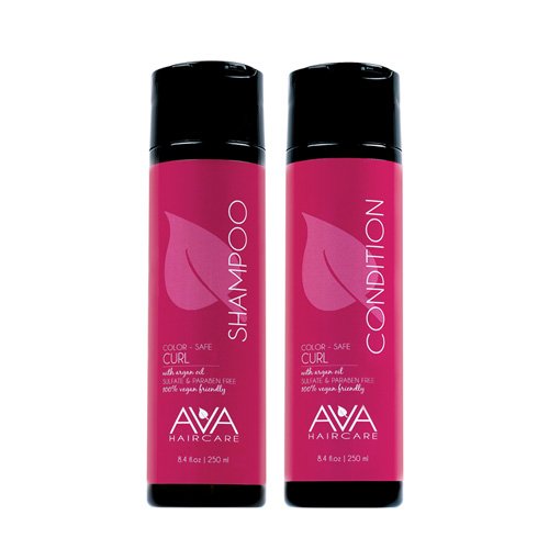 Ava Haircare - Curl Shampoo And Conditioner - Vegan, Sulphate Free, Paraben Free, Cruelty Free - Argan Oil Shampoo and Conditioner (Set of 2, 8.4oz