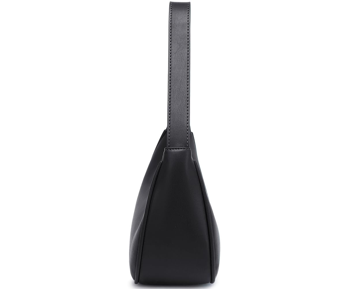 Fashion shoulder Bag for Women's Cute Hobo Tote Handbag Mini Clutch Underarm Purse for Daily Use/Work/Travel/Casual Outings (Black)
