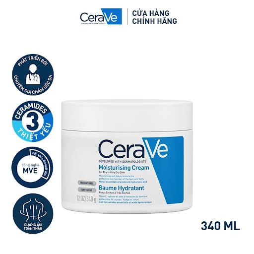 CeraVe Moisturizing Cream | 12 oz | Daily Face & Body Moisturizer for Dry Skin