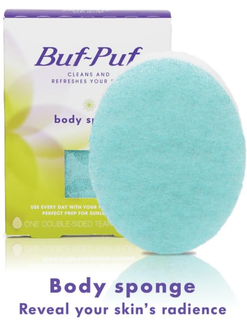 Buf-Puf Body Sponge, Bath Sponge, Dermatologist Developed, Cleanses Skin of Dirt, and Excess Oil, Reusable, Exfoliating, 5 Count Beauty and Personal Care Buf-Puf
