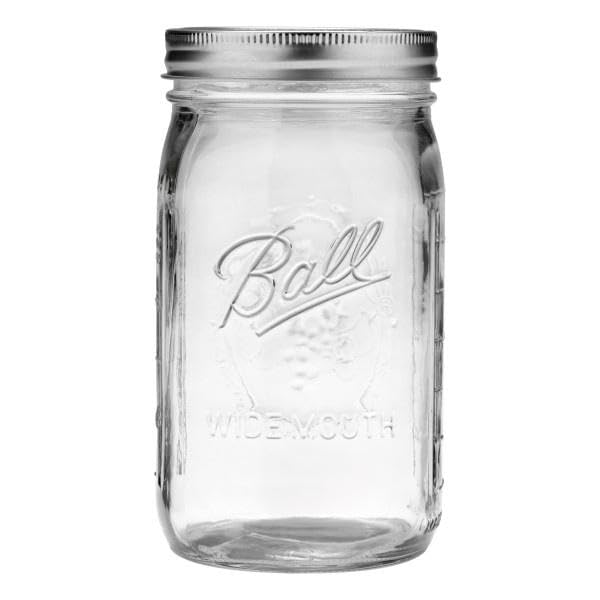 Ball - 32oz Wide Mouth Jars with Lids & Bands 12 Pack Jars, Large Glass Mason Jar for Food Storage with airtight Lid, 0.25 Gallon Glass Jar with Lid…