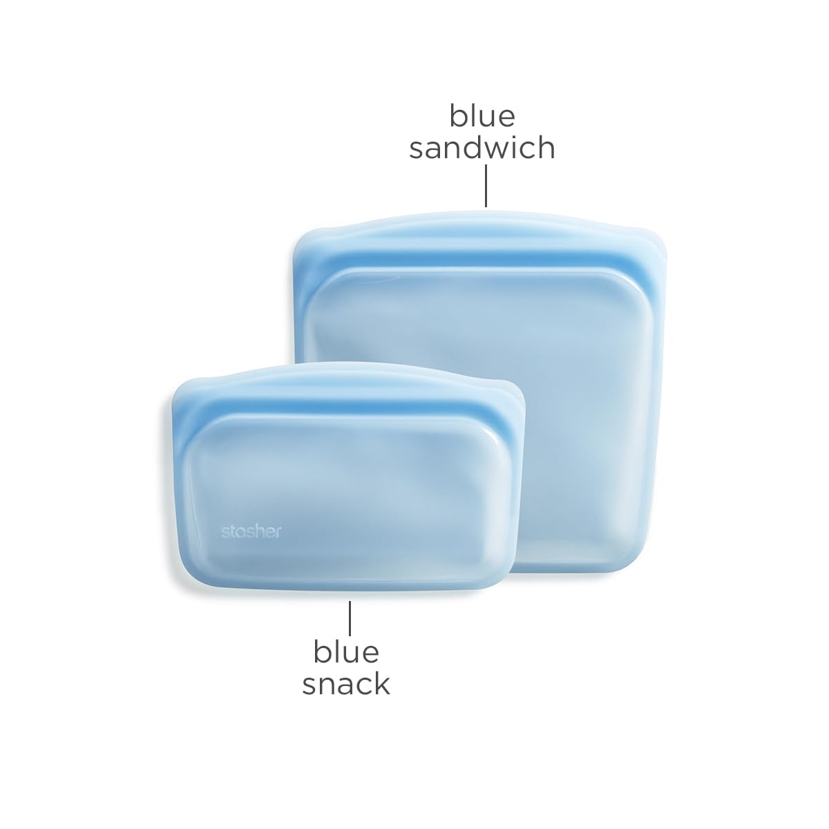 Stasher Premium Silicone Reusable Food Storage Bags, 2-Pack, Blue, Multi-Use Food Storage Bags, Lunch Bag, Travel Containers, BPA Free, Leak-free…