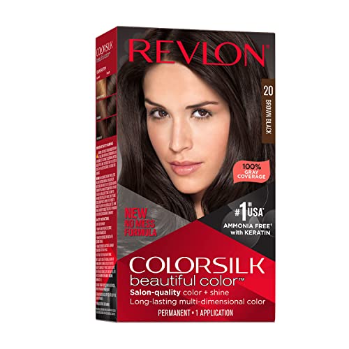 Revlon Colorsilk Beautiful Color Permanent Hair Color, Long-Lasting High-Definition Color, Shine & Silky Softness with 100% Gray Coverage, Ammonia