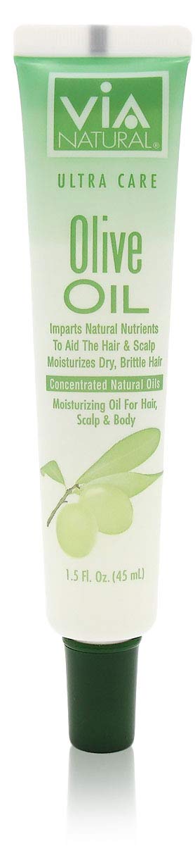 Via Natural Ultra Care Olive Oil Concentrated Natural Oil 1.5oz - Imparts Natural Nutrients To Aid The Hair & Scalp Moisturizes Dry, Brittle Hair - 6