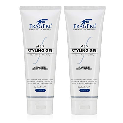"FRAGFRE Hair Styling Gel, 8 fl oz, Extra Hold, Non Toxic & Flaky, Alcohol Free, Unscented, Color Safe, Provides Strong Firm Hold, No Residue, For Men