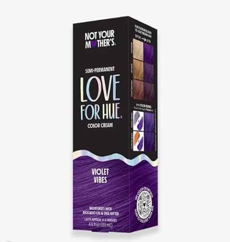 Not Your Mother's Love For Hue Semi-Permanent Hair Color Cream, Violet Vibes, 4.5 Fl Oz / 133 ml