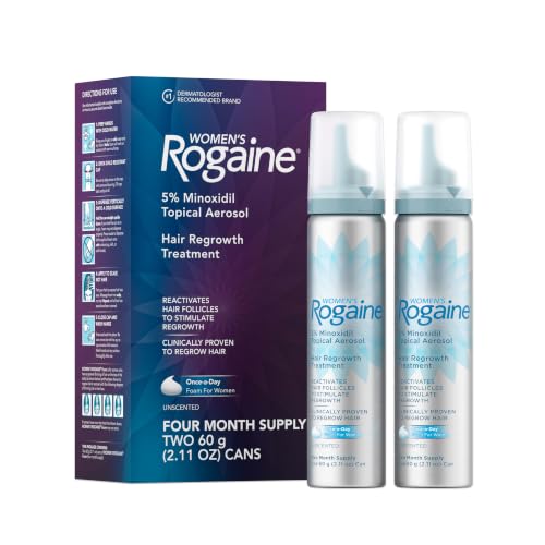 Women's Rogaine Hair Growth Foam, 5% Topical Minoxidil, 4 Mo, 2x 2.11 Oz Beauty and Personal Care Rogaine Default Title