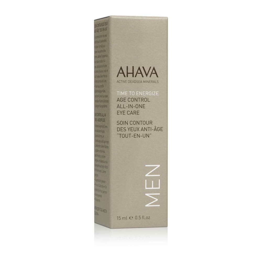 AHAVA Time To Energize Men's Age Control All-in-One Eye Care - Refreshing & Hydrating Gel to Smooth Undereye Area, Reduce Dark Circles, with Osmoter