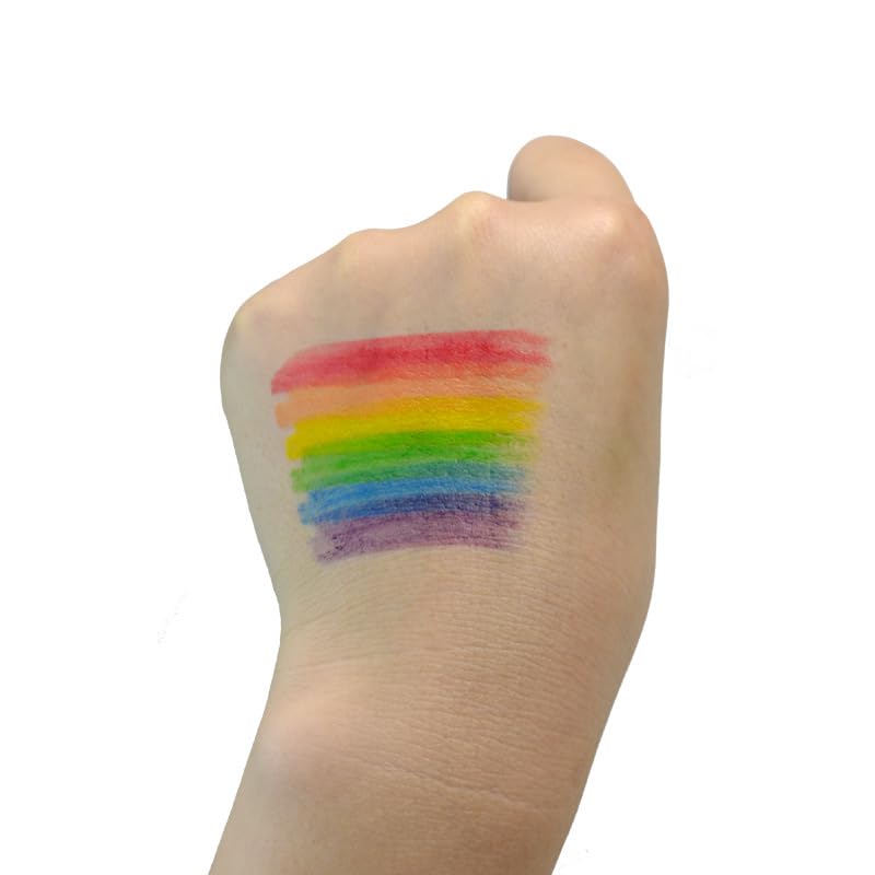 Foukvuid 6-Color Rainbow Face Paint, Body Painting Oil Paint for Halloween, World Cup, Festival, Party