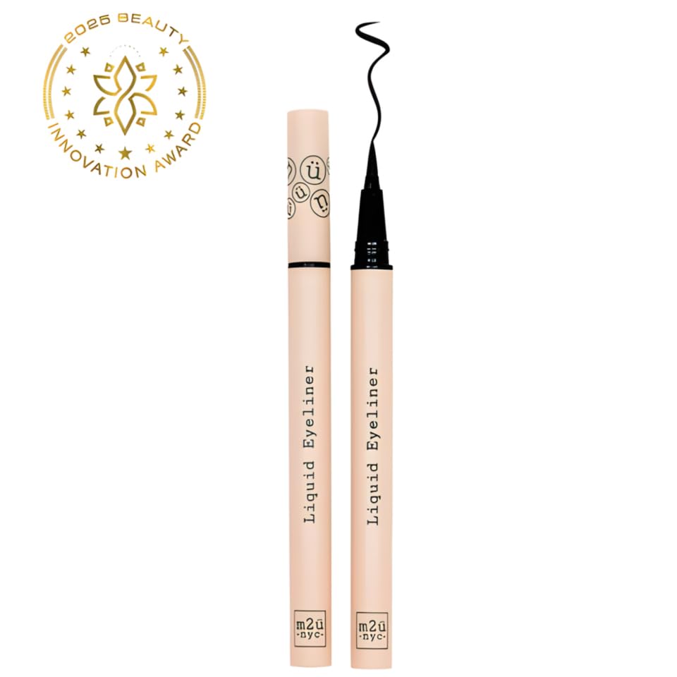 M2U NYC Waterproof Liquid Eyeliner Pen - Up to 24 Hour Wear, Smudge-Proof Black Eye Liner with Bold Pigments -Vegan & Hypoallergenic Formula Infused