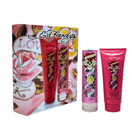 Christian Audigier Ed Hardy(W)(H/B)(Li Free) 2Pc Set(3.4Oz Edp Sp, 6.8Oz Body Lotion)