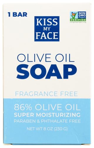 Kiss My Face Soap, Pure Olive Oil, Fragrance Free - 8 oz (Pack of 4)