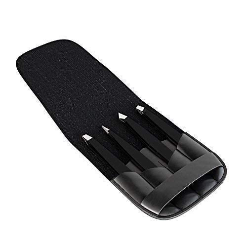 Tweezer Guru Eyebrow Tweezer Set (4-Piece) for Women & Men - Professional Slant and Pointed Tweezers Set with Case - Precision Tweezers Kit for Facial