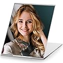 MIRRORNOVA Portable Folding Mirror, Ultra-Slim Makeup Tabletop Mirror for Travel with Aluminum Shell, Large Size 7"