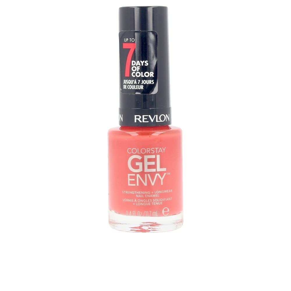 Revlon ColorStay Gel Envy Longwear Nail Polish, with Built-in Base Coat & Glossy Shine Finish, in Red/Coral, 630 Long Shot, 0.4 oz