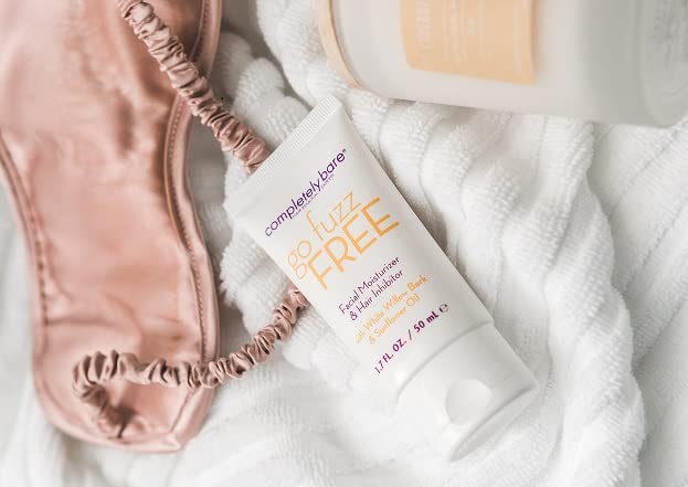 Completely Bare go fuzz FREE | Facial Moisturizer & Hair Inhibitor | Vitamin E | Hair Minimizers | Fragrance Free | 1.7 FL OZ