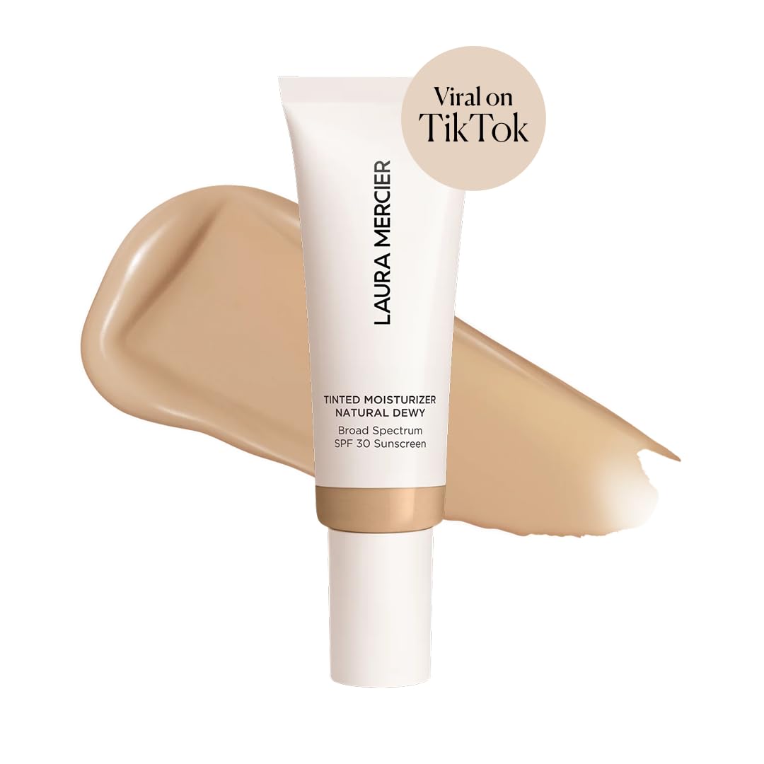Laura Mercier Tinted Moisturizer Natural Dewy with SPF 30: 24HR+ Hydration, Long Lasting, Sheer to Light, Buildable Coverage, Dewy Finish, Improve Beauty and Personal Care Laura Mercier