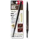 Revlon ColorStay Micro Eyebrow Pencil with Built In Spoolie Brush, Infused with Argan and Marula Oil, Waterproof, Smudgeproof, 457 Soft Black, 0.003