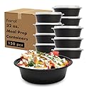 Karat Meal Prep Containers [32 oz - 150 ct] Reusable & Disposable Take Out Bowls with Lids - Microwave & Dishwasher Safe Bento Boxes
