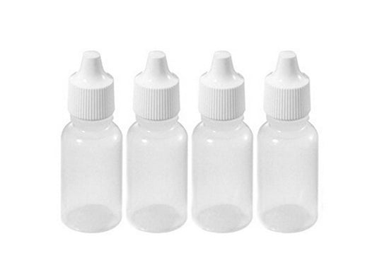 24PCS Clear Plastic Empty Refillable Dropper Bottle Essential Oil Container with Screw Lid Travel Portable Eye Liquid Container (0.5oz)