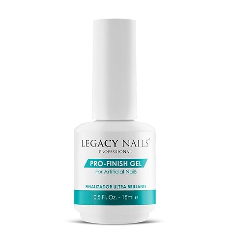 Legacy Nails Professional PRO FINISH GEL 0.5oz - High-Gloss Acrylic Nail Sealer for Long-Lasting Shine - Quick-Dry Formula, Scratch Resistant Beauty & Personal Care LEGACY NAILS