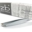 Zizzili Basics Mini Slant Tweezers - Best Tweezers for Eyebrow and Facial Hair Removal