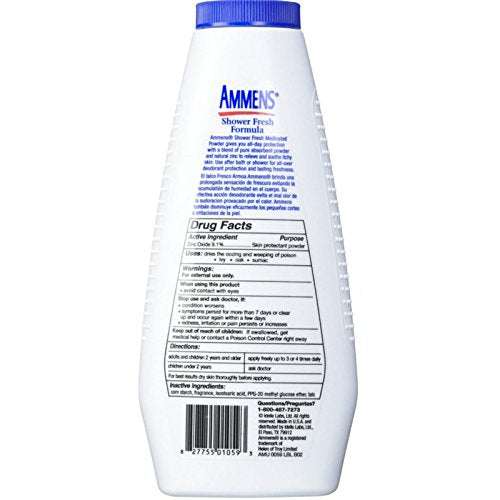 Ammens Medicated Powder Shower Fresh 11 oz (Pack of 10) Beauty & Personal Care AMMENS