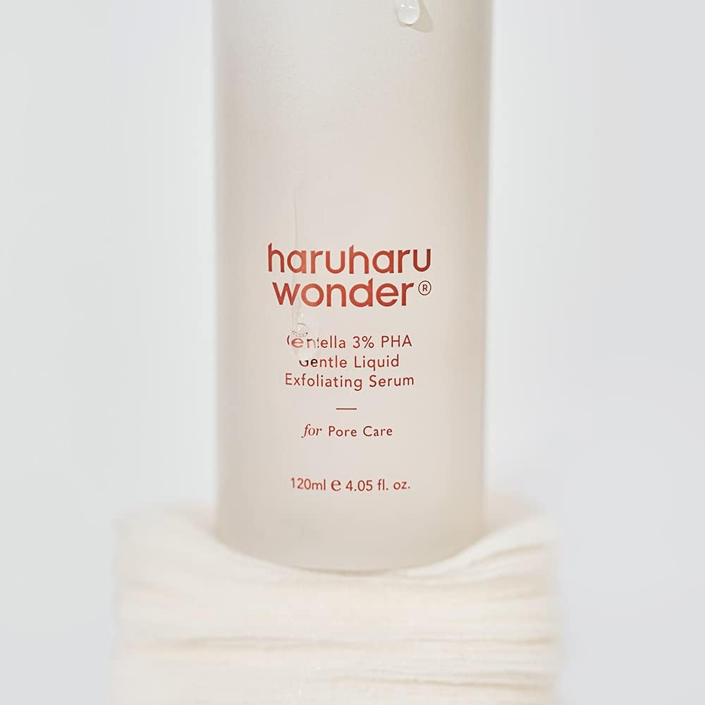 haruharu Wonder Centella 3% PHA Gentle Liquid Exfoliating Serum 4.06 fl oz, Gentle Exfoliator, Formula for Sensitive Skin, Glow Facial Serum, Vegan