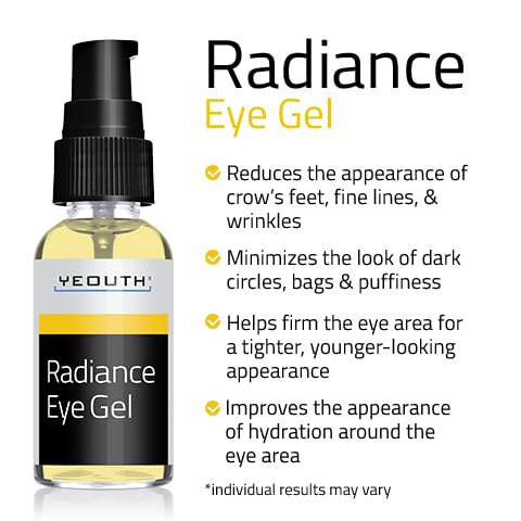 YEOUTH Under Eye Gel with Hyaluronic Acid, Skin Care Targets The Appearance of Puffiness, Dark Circles & Under Eye Bags, Revitalizing Hydrating