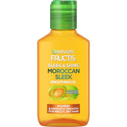 Garnier Fructis Sleek & Shine Moroccan Sleek Smoothing Oil for Frizzy, Dry Hair, Argan Oil, 3.75 Fl Oz, 1 Count (Packaging May Vary) Beauty and Personal Care Garnier Default Title