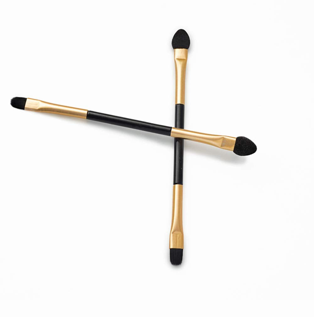 Phantomsky 10Pcs Disposable Cosmetic Makeup Applicator Eyeshadow Dual Sided Brush Double-end Brushes Set(Latex Sponge + Horsehair)
