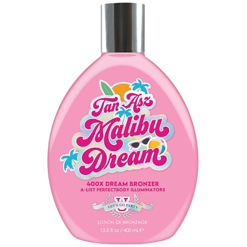 Tan Asz U Malibu Dream Tanning Lotion, 400X Dream Bronzer, A-List Perfectbody Illuminators with Hyaluronic Acid, Peptides & Marine Collagen, 13.5 Fl