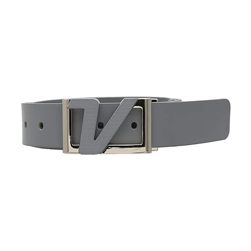 AMBA7 Volvik 100% Genuine Italian Real Solid Leather Belt Strap Free Size up to 46", Unisex, Grey