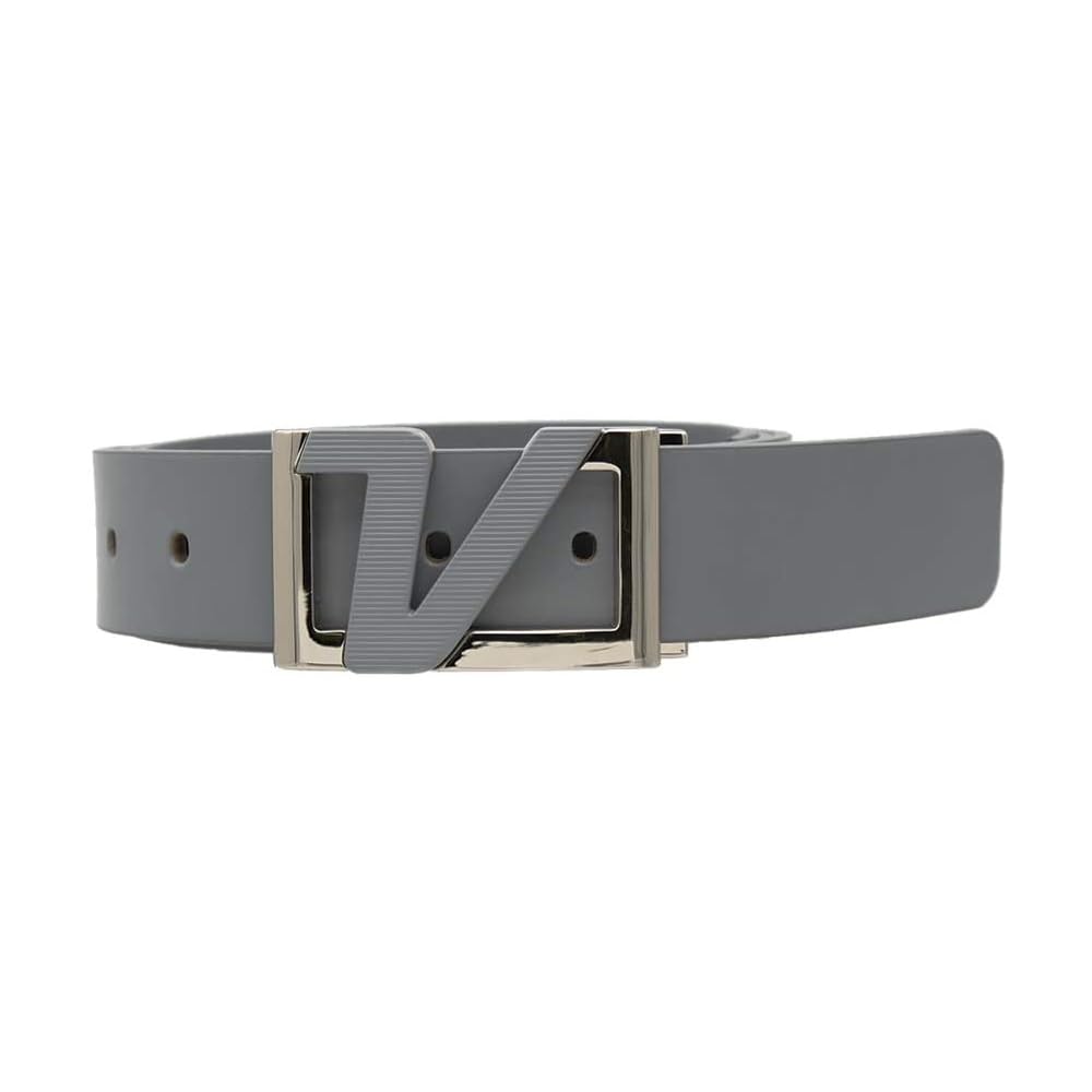 AMBA7 Volvik 100% Genuine Italian Real Solid Leather Belt Strap Free Size up to 46", Unisex, Grey