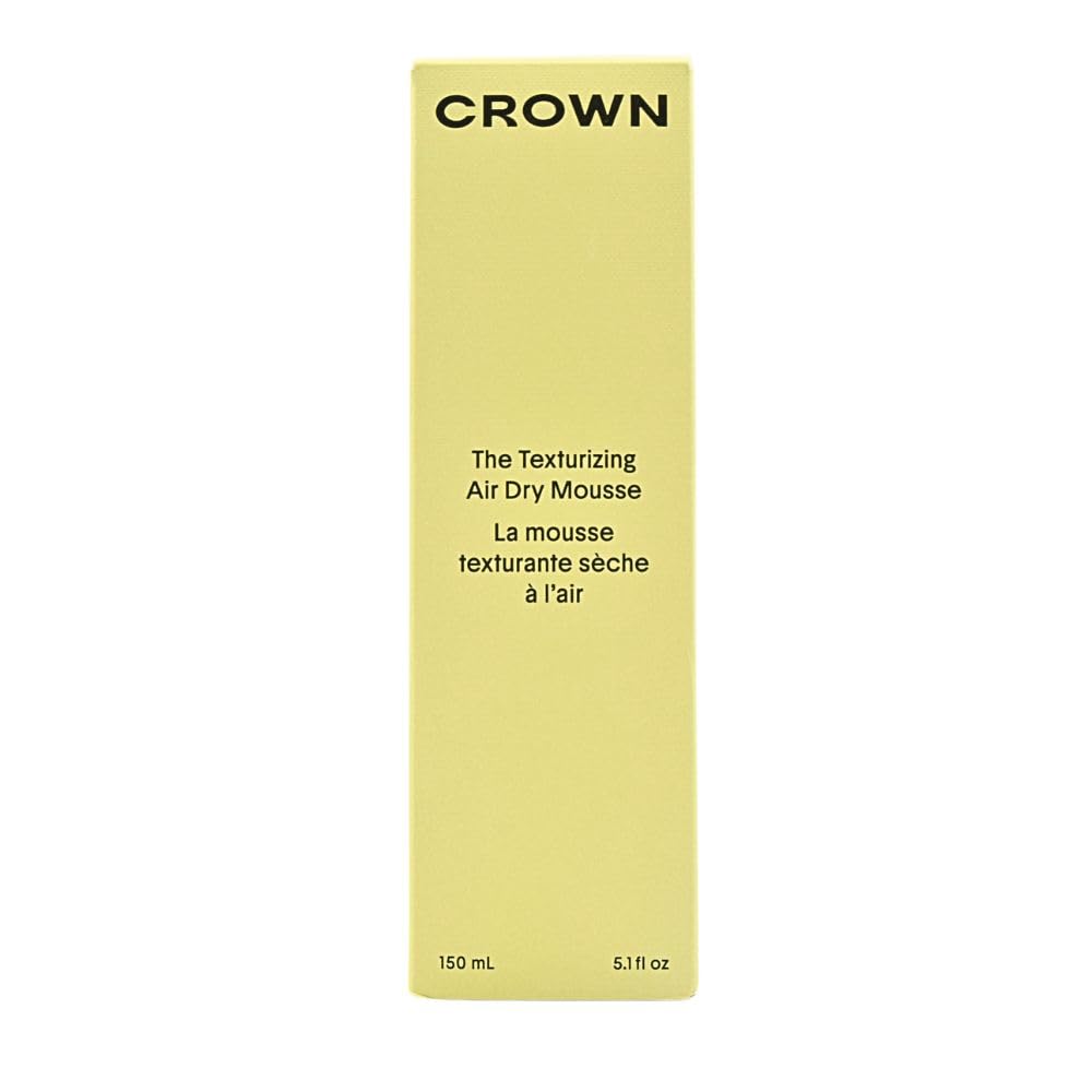 CROWN AFFAIR The Texturizing Air Dry Hair Mousse, Weightless Foam for Waves, Volume & Definition, Curl Enhancing & Non-Crunchy, 5.1 oz / 150 mL