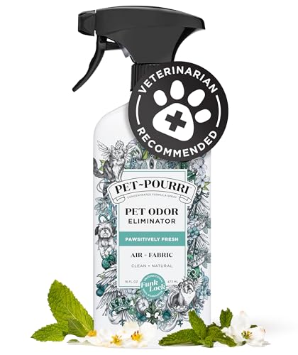 Poo-Pourri Pawsitively Fresh Pet & Home Deodorizer Spray, 16oz – Plant-Based Dog & Cat Odor Remover for Air, Carpet, Fabric, Litter Box & Urine