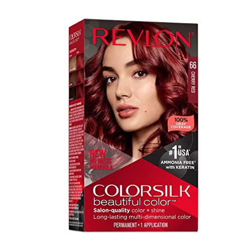 Revlon Colorsilk Beautiful Color Permanent Hair Color, Long-Lasting High-Definition Color, Shine & Silky Softness with 100% Gray Coverage, Ammonia