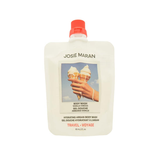 Josie Maran Hydrating Argan Body Wash, Vanilla Vibezzz, 2 Oz, Argan Oil, Coconut Bubbles
