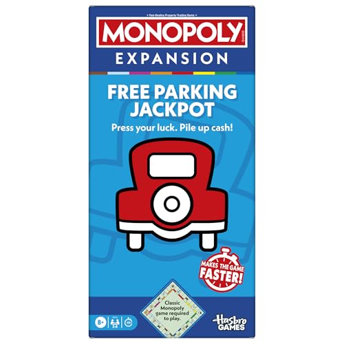 Monopoly Free Parking Jackpot Expansion | Add More Fun to Classic Monopoly Game and Play Faster | Ages 8+ | 2-6 Players | 40 Mins. | Family Board…